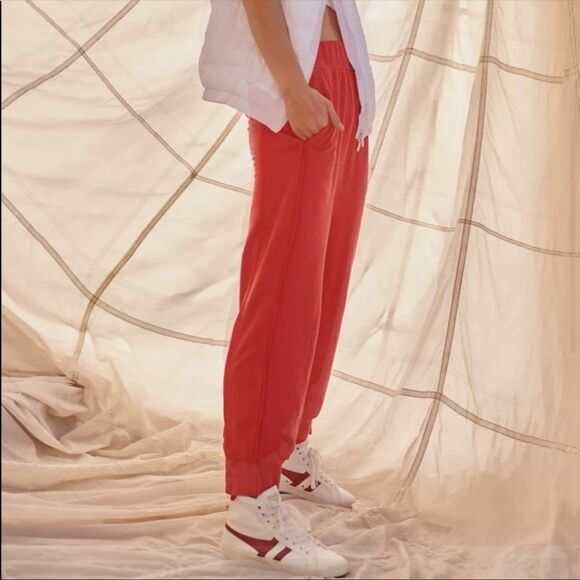 Free People FP Movement Where The Wind Blows Jogger Sweat Pants in Victory Red - Picture 2 of 10